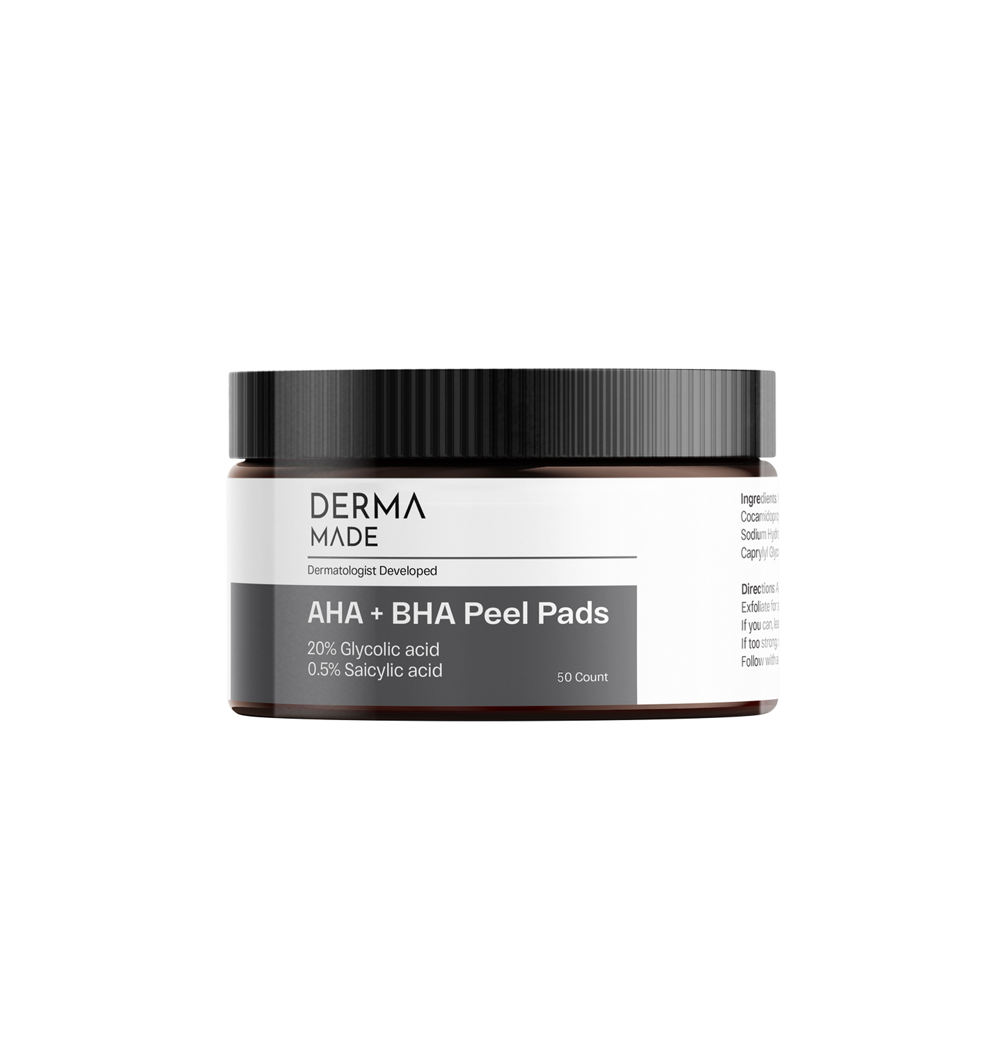 AHA + BHA Peel Pads from Derma Made. Glycolic and Saicylic acid