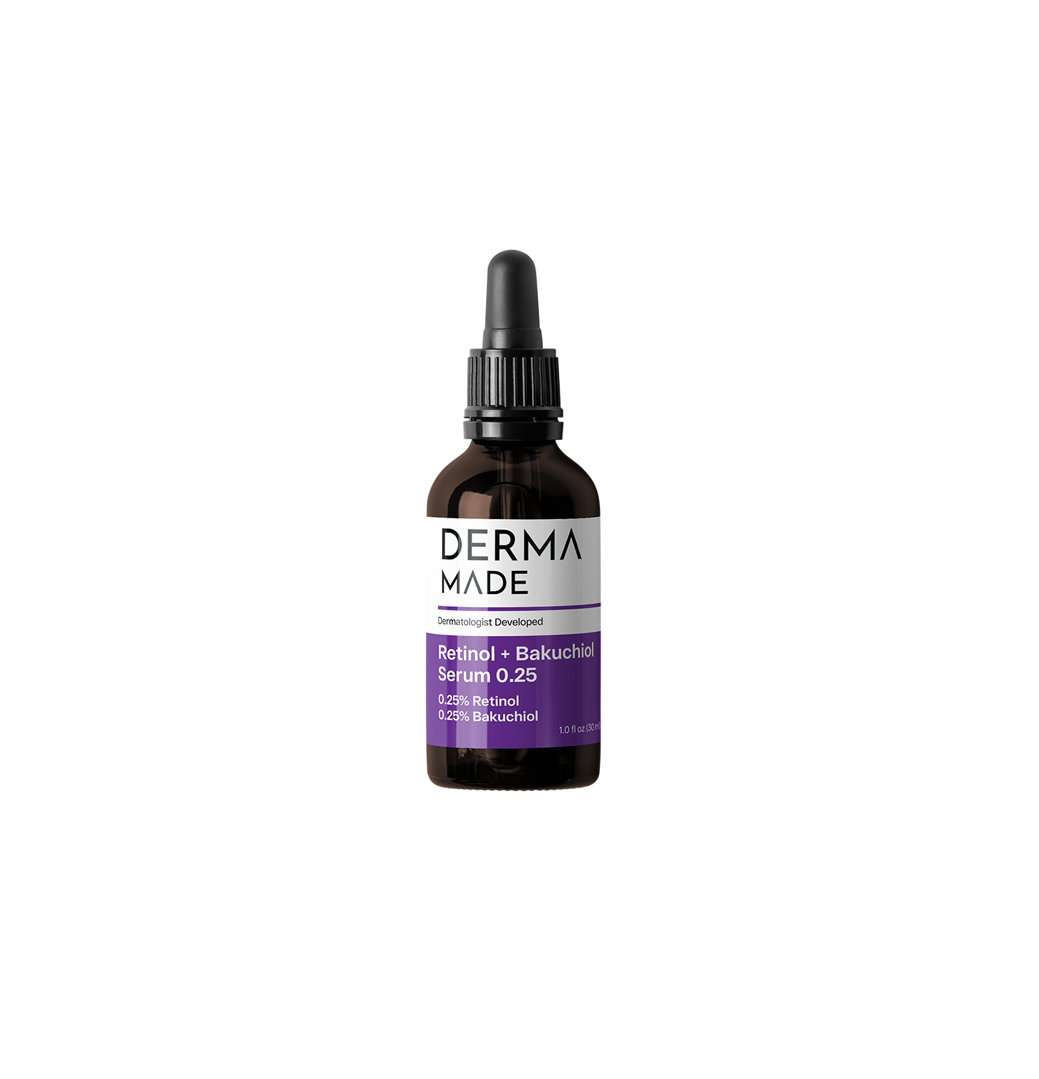 Retinol + Bakuchiol Serum 0.25 from Derma Made. Dermatologist recommended 